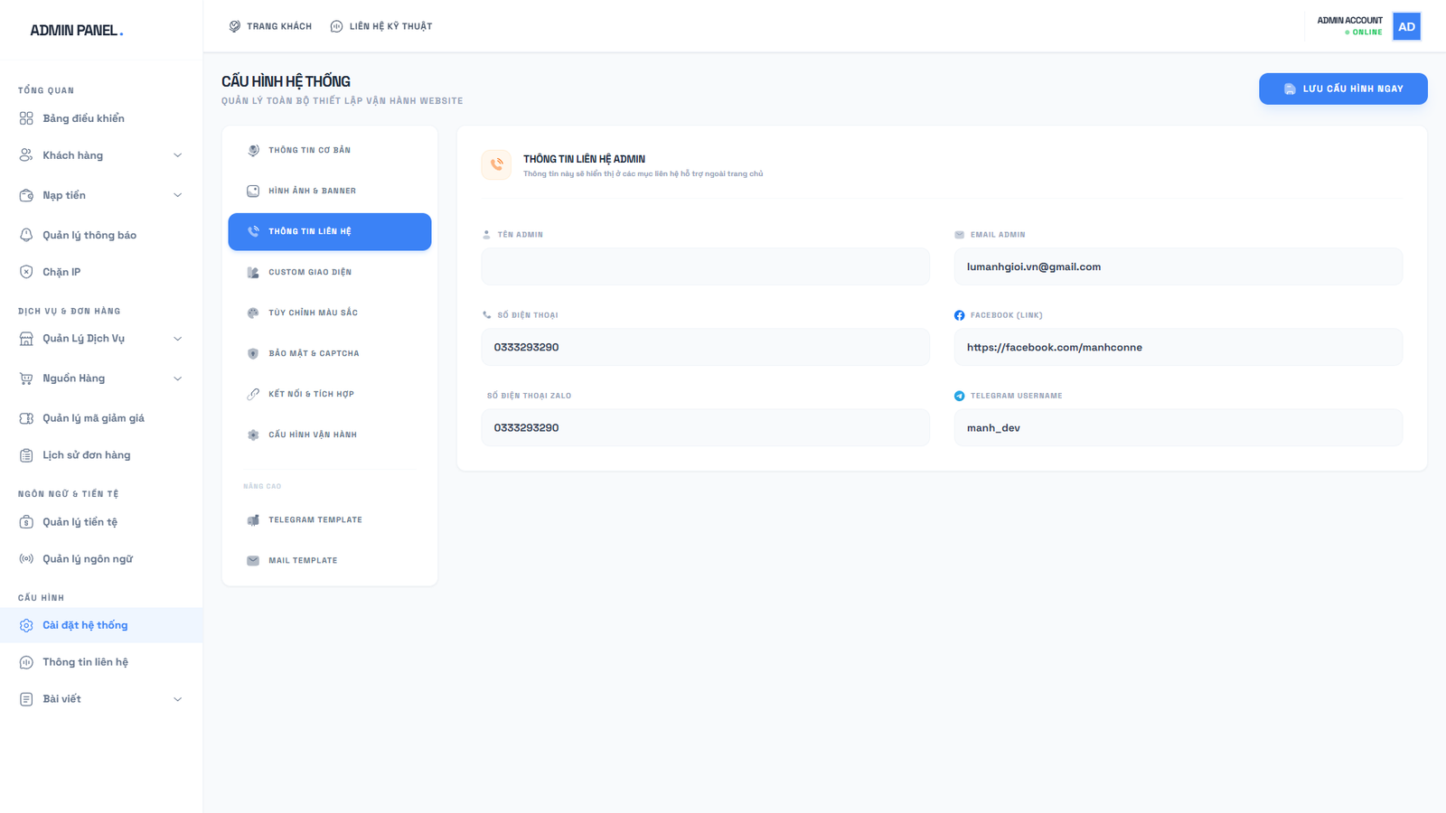 [SHOP CLONE] Shop Tài Khoản Premium - Clone Mail Via - Nguyên Liệu Ads Tự Động