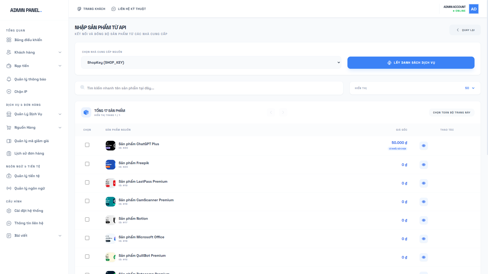 [SHOP CLONE] Shop Tài Khoản Premium - Clone Mail Via - Nguyên Liệu Ads Tự Động