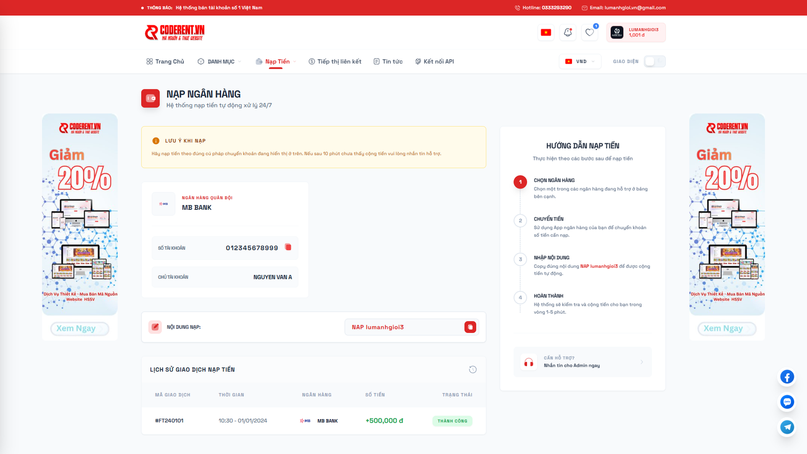 [SHOP CLONE] Shop Tài Khoản Premium - Clone Mail Via - Nguyên Liệu Ads Tự Động