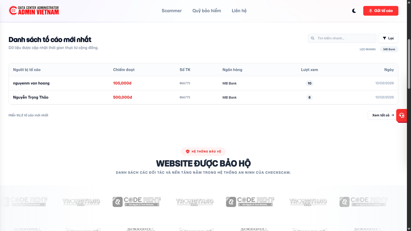 [ Mã Nguồn ] Source Code Website Checkscam Đẹp Mới Nhất