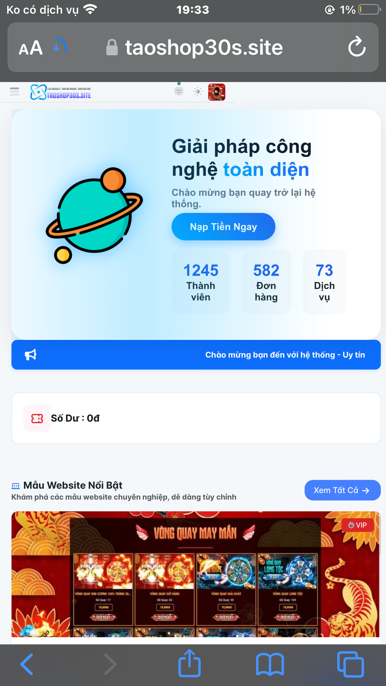 Web tạo shop có đầy đủ các chức năng giao diện đẹp
