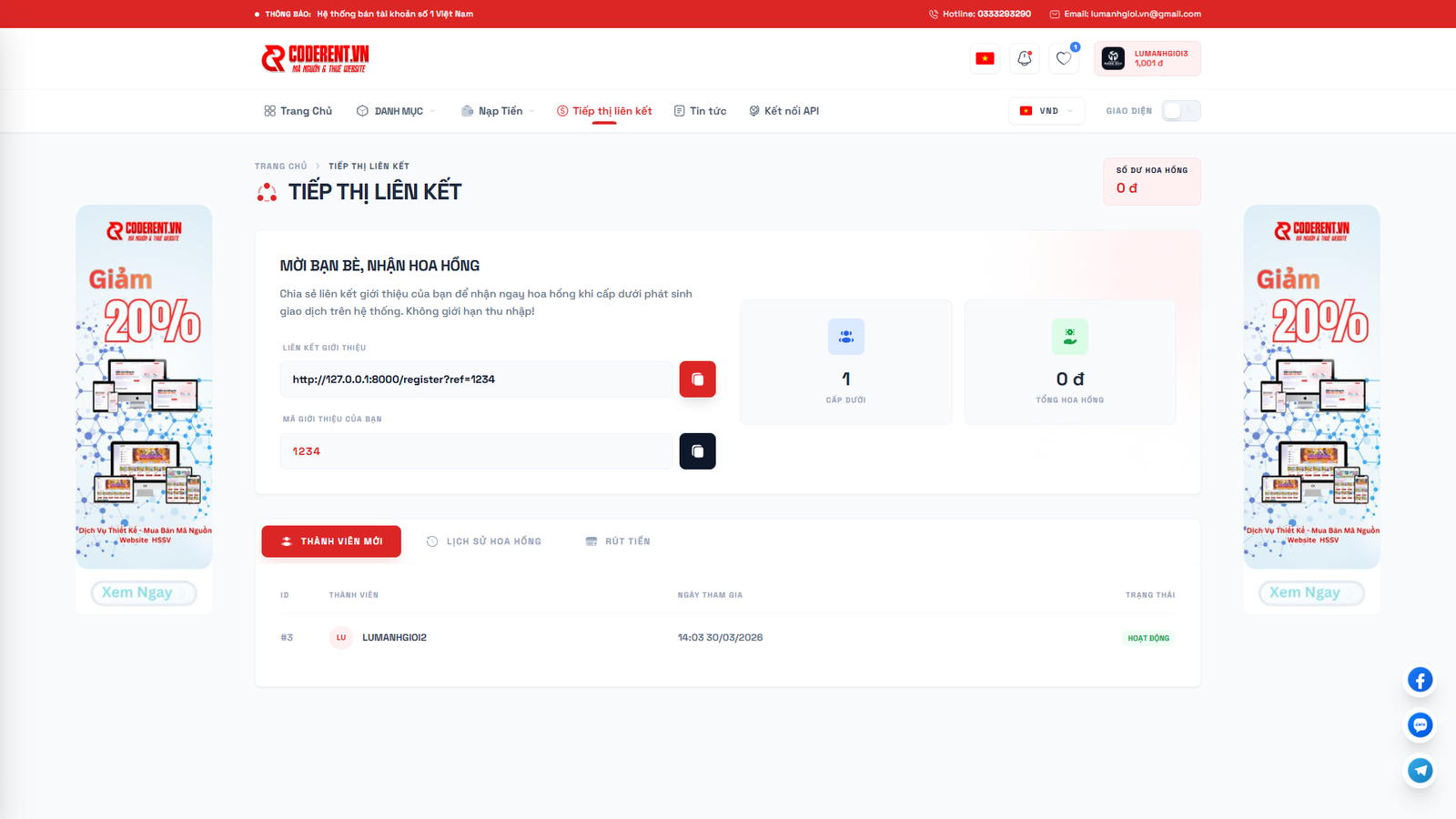 [SHOP CLONE] Shop Tài Khoản Premium - Clone Mail Via - Nguyên Liệu Ads Tự Động