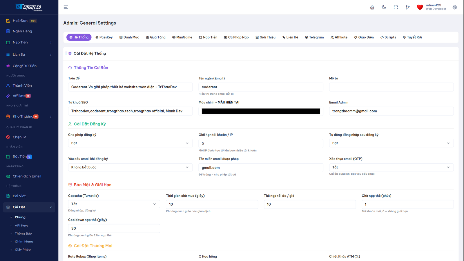 [SHOPNICK3 - CMSNT] Thiết kế website bán nick game mới nhất