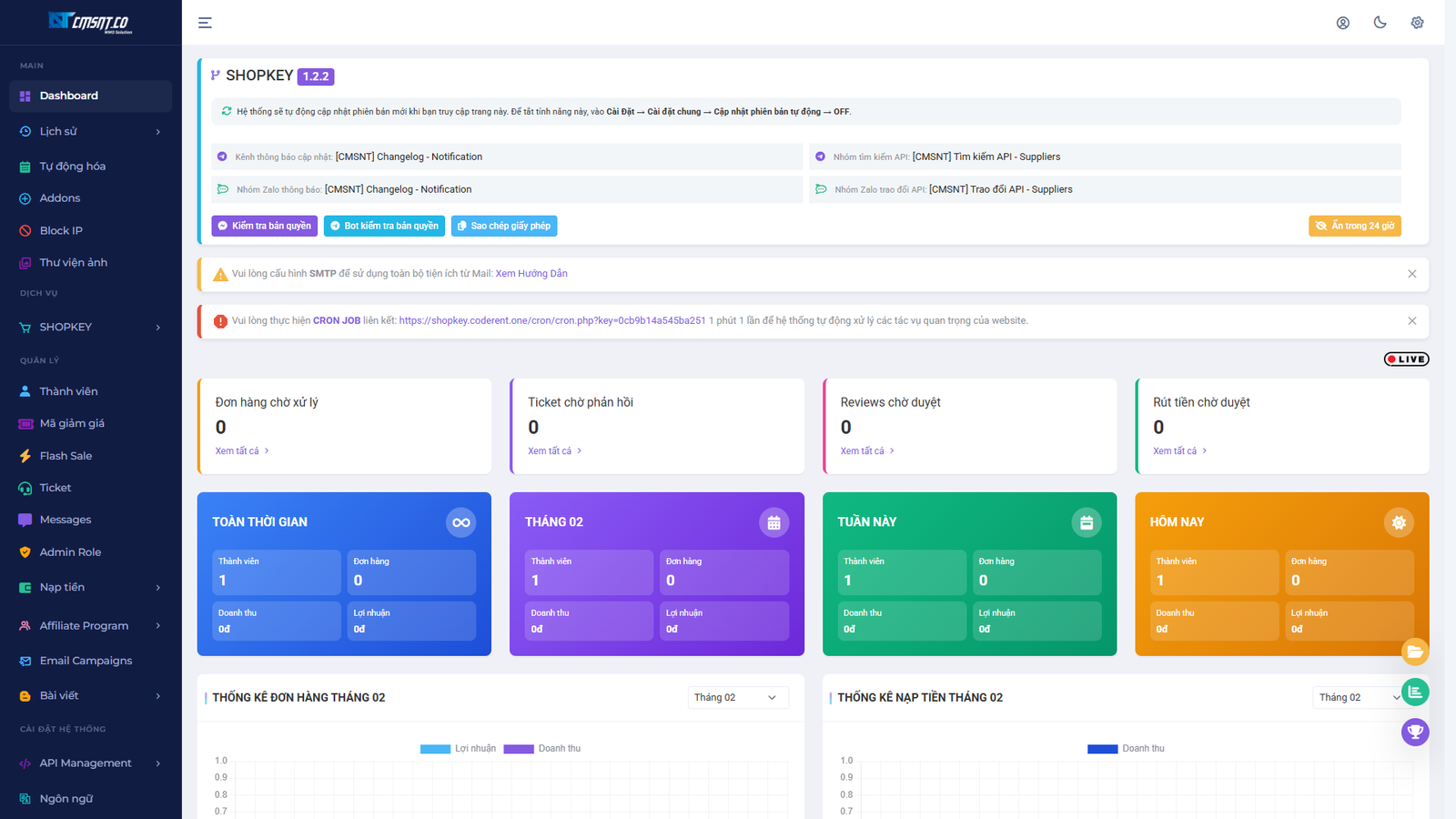 [SHOPKEY 1.2.2] Tạo website bán tài khoản Premium, bán tài khoản digital