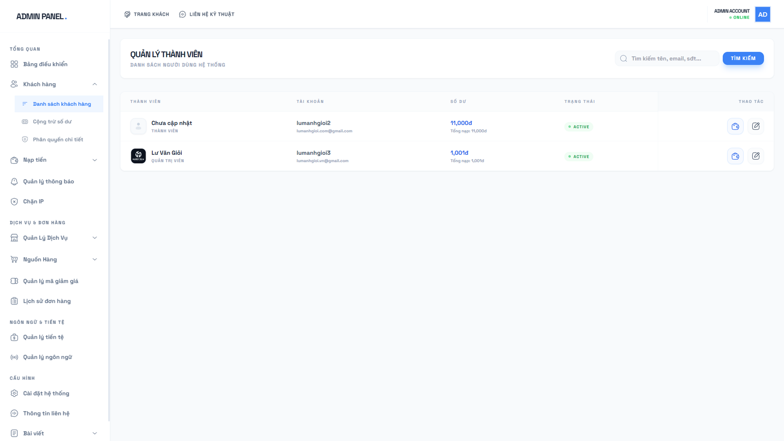 [SHOP CLONE] Shop Tài Khoản Premium - Clone Mail Via - Nguyên Liệu Ads Tự Động