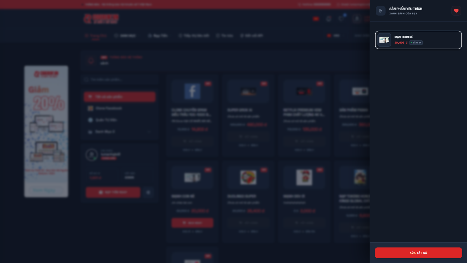 [SHOP CLONE] Shop Tài Khoản Premium - Clone Mail Via - Nguyên Liệu Ads Tự Động