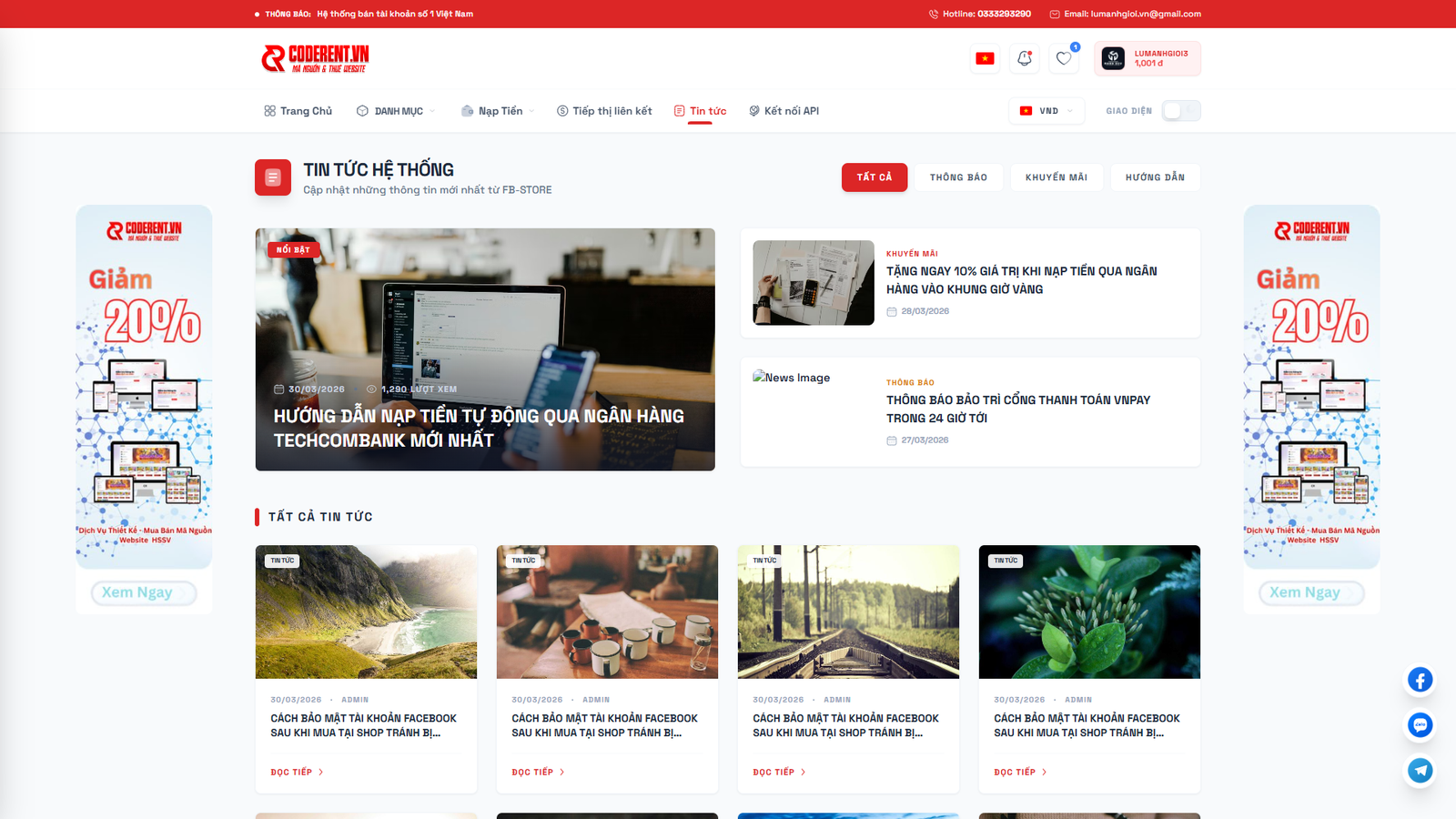 [SHOP CLONE] Shop Tài Khoản Premium - Clone Mail Via - Nguyên Liệu Ads Tự Động