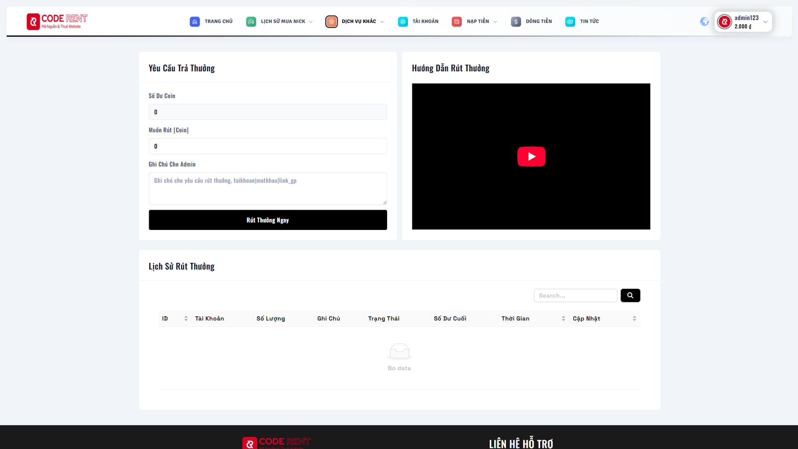 [SHOPNICK3 - CMSNT] Thiết kế website bán nick game mới nhất