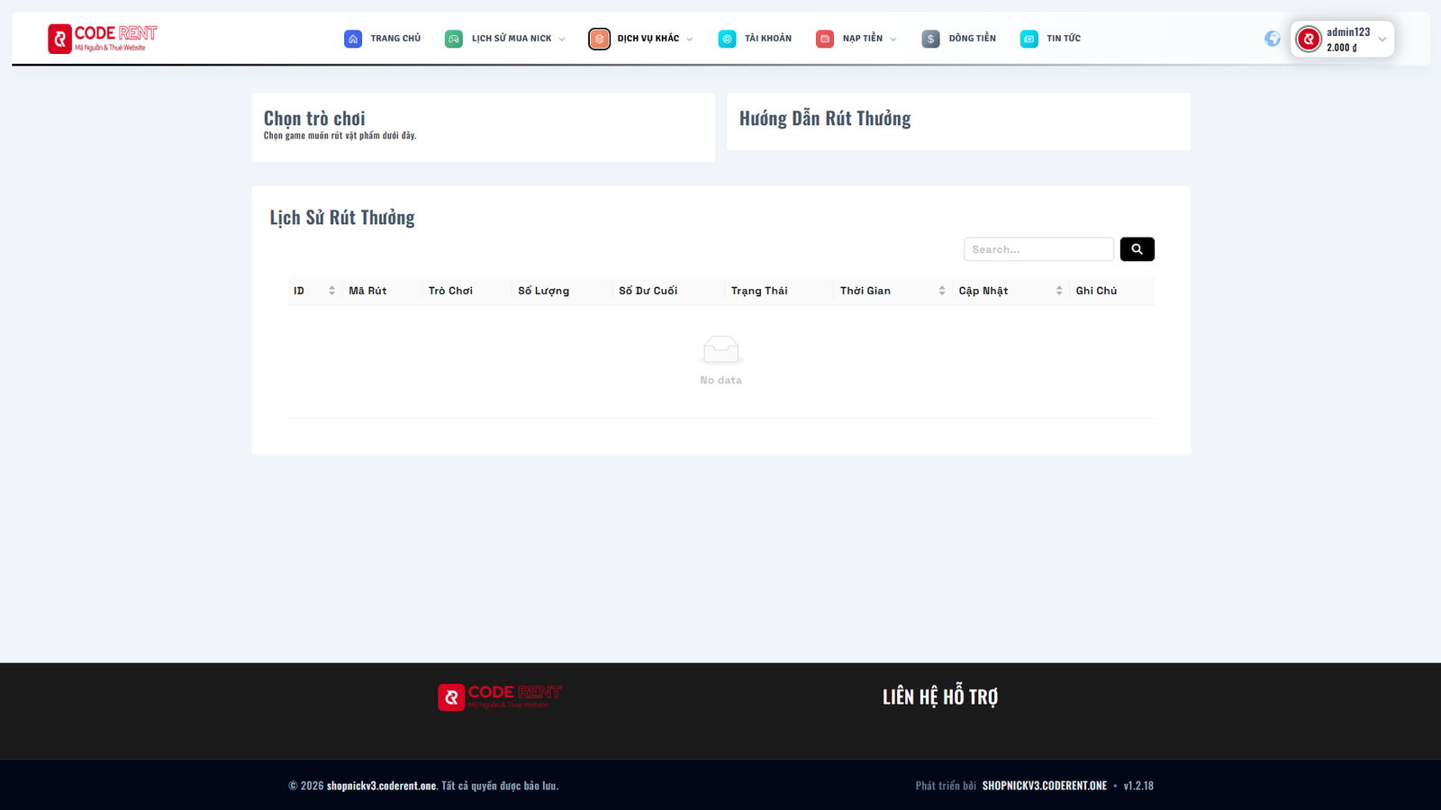 [SHOPNICK3 - CMSNT] Thiết kế website bán nick game mới nhất