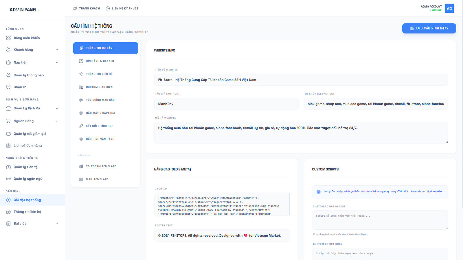 [SHOP CLONE] Shop Tài Khoản Premium - Clone Mail Via - Nguyên Liệu Ads Tự Động