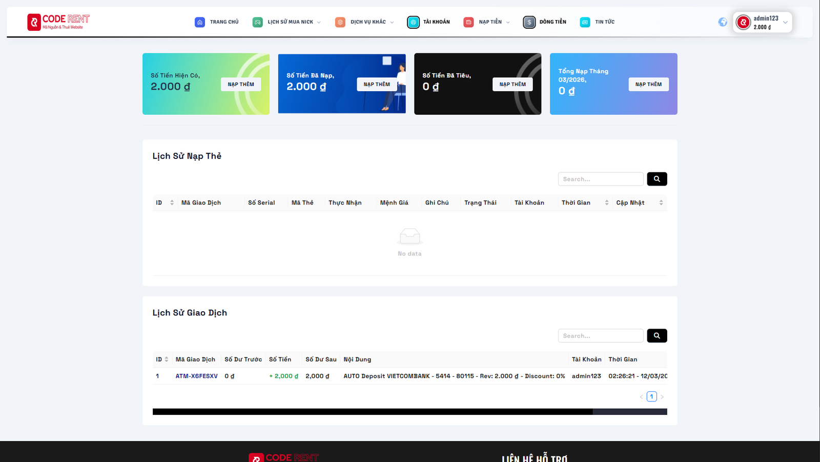 [SHOPNICK3 - CMSNT] Thiết kế website bán nick game mới nhất